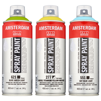 AMSTERDAM Tinta em Spray, Tinta à Base de Água, 400 ml, Branco Titânio (105)