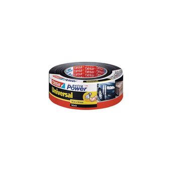 tesa Fita Adesiva Universal Extraforte, 50 mm x 50 m, Tecido Reforçado, Preta