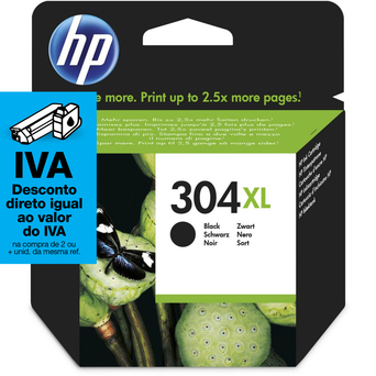 HP Tinteiro Original 304XL, Preto, Alto Rendimento, Embalagem Individual, N9K08AE#ABE