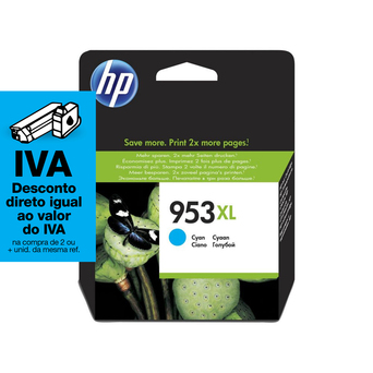 HP Tinteiro Original 953XL, Alto Rendimento, Embalagem Individual, Azul, F6U16AE#BGY