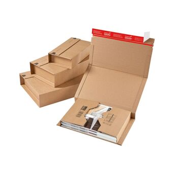 ColomPac Caixa para envio de livros CP020, cartão ondulado, castanho, 147 x 124 mm