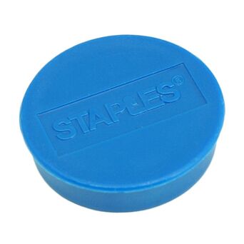 Staples Íman redondo azul de 35 mm, capacidade de fixação de 15 folhas, embalagem de 10 unidades