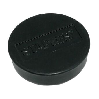 Staples Íman redondo preto de 35 mm, capacidade de fixação de 15 folhas, embalagem de 10 unidades