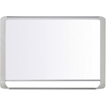 BI-OFFICE Quadro Magnético MasterVision, Aço Lacado, Superfície Branca e Brilhante, Moldura em Cinzento Claro, 900 x 600 mm, Branco
