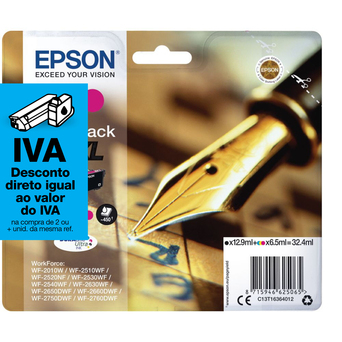 Epson Pack Tinteiros 16XL Amarelo, Azul Cyan, Magenta e Preto, C13T16364022
