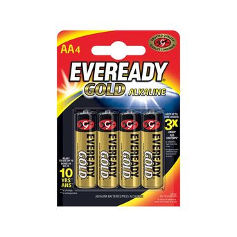 Energizer Pilha Alcalina Eveready® Gold®, AA LR6, Embalagem 4 Unidades