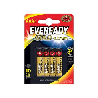 Energizer Pilha Alcalina Eveready® Gold®, AAA LR3, Embalagem 4 Unidades