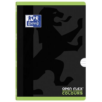 Oxford Caderno Agrafado Openflex Colours A4, 48 Folhas, Pautado, Preto/Verde