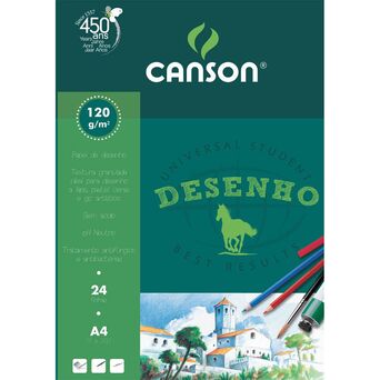 CANSON Bloco Desenho A4, 120 g/m², 24 Folhas