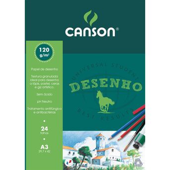 CANSON Bloco Desenho A3, 120 g/m², 24 Folhas