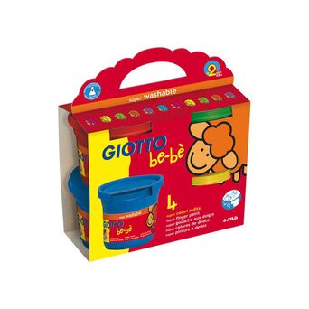 GIOTTO Conjunto de 4 Pinturas de Dedos 'Be-bè', 4 x 150 ml