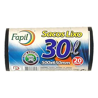 FAPIL Saco para o Lixo, 500 x 650 mm, 30 litros, Preto