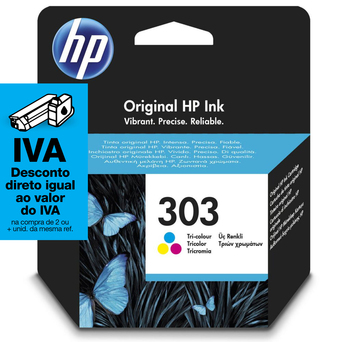 HP Tinteiro Original 303, Amarelo, Azul Ciano e Magenta, T6N01AE