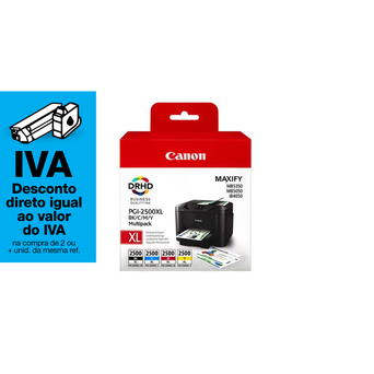 Canon Conjunto de tinteiros PGI-2500XL Preto, Ciano, Magenta e Amarelo