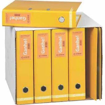 AMBAR Pasta Arquivo Lisa Ideas Lombada Larga Laranja 10 Unidades