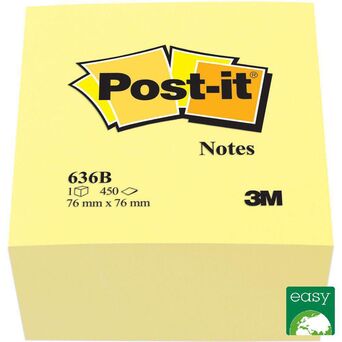 Post-it Cubo Notas Aderentes 76 x 76 mm, Canary Yellow™, 450 folhas