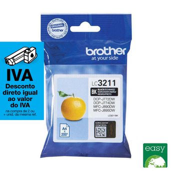 brother Tinteiro LC-3211, Preto, Embalagem Individual, LC-3211BK