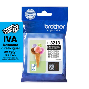 brother Tinteiro LC-3213, Preto, Embalagem Individual, LC-3213BK