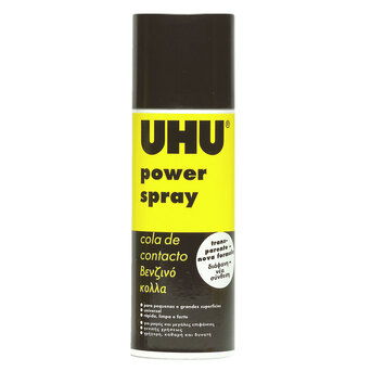 UHU Cola Contacto Power Spray, 200 ml, Transparente
