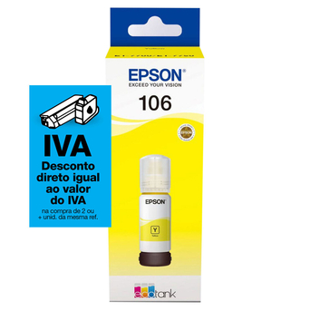 Epson Garrafa de Tinta Compatível com EcoTank, 106, Amarelo, Embalagem Individual, C13T00R440