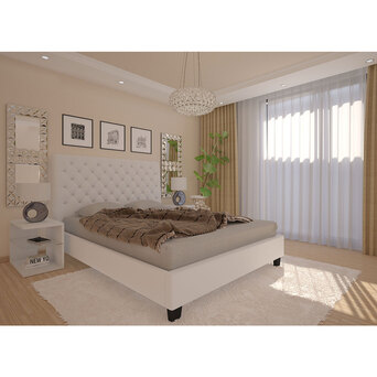 Cama Romantic, 110 x 202 x 168 cm, Polipele, Branco
