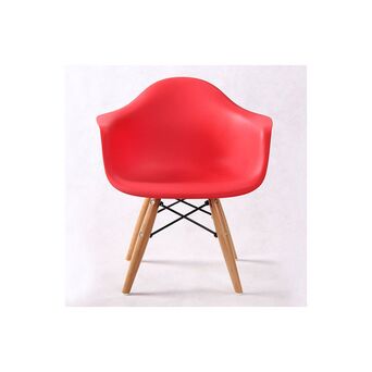 Cadeira Neo Kids, 42 x 56,5 x 40 cm, PP e Madeira, Vermelho, 4 Unidades