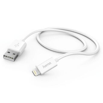 hama Cabo de Carregamento e Sincronização Lightning (M) para USB (M), 1 m, Branco