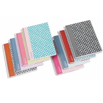 Caderno Espiral Smooth, A4, 80 Folhas, Quadriculado, Capa Dura, Cores Sortidas