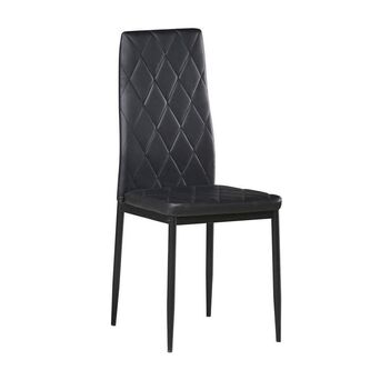 Cadeira de Visitante Crown, 41 x 98 x 47 cm, Pele Sintética, Preto, 4 Unidades