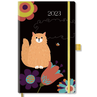 PAPIRO Agenda de Bolso Gato, 90 x 140 mm, Preto