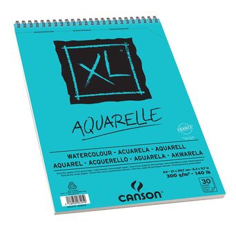 CANSON Bloco de Desenho Aquarelle XL®, A4, 300 g/m², 30 Folhas