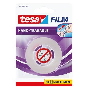 tesa Fita tesafilm® Fácil de Rasgar, Transparente, 19 mm x 25 m, 57520