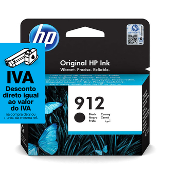 HP Tinteiro Original 912, Preto, Embalagem Individual, 3YL80AE
