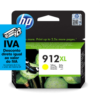 HP Tinteiro Original 912XL, Amarelo, Embalagem Individual, Alto Rendimento, 3YL83AE