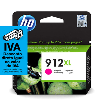 HP Tinteiro Original 912XL, Magenta, Embalagem Individual, Alto Rendimento, 3YL82AE