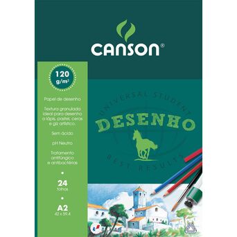 CANSON Bloco Desenho A2, 120 g/m², 24 Folhas