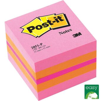 Post-it Cubo Post-It, 51 x 51 mm, Rosa, 400 Folhas
