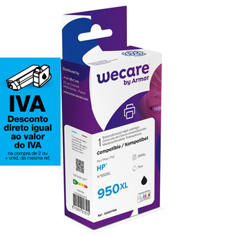 Wecare Tinteiro refabricado, compatível com HP 950XL B, CN045AE, preto embalagem Única