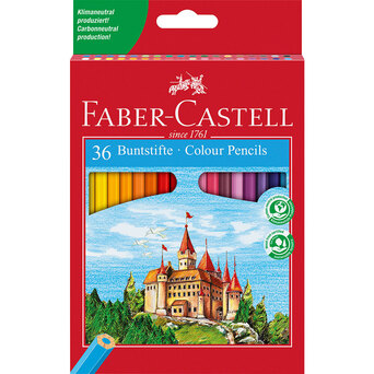FABER-CASTELL Lápis de Cor Eco, Corpo Hexagonal, Embalagem de 36 Cores