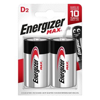 Energizer Pilhas Alcalinas MAX® D LR20, Embalagem 2 Unidades