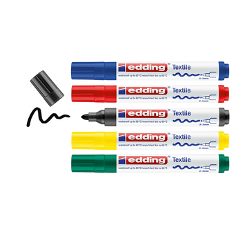 edding Marcador Têxtil 4500, 2-3 mm, Sortido, 5 Unidades