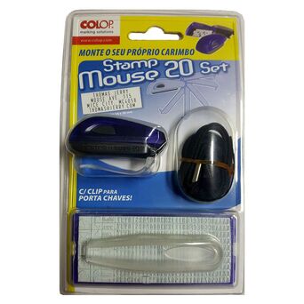 COLOP Mini Carimbo 00320 Stamp Mouse 20, 4 Linhas, 14 x 38 mm