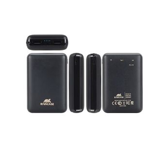RIVACASE Powerbank VA2410, 10.000 mAh, 2 x USB Tipo-C, Preto