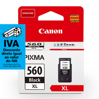 Canon Tinteiro Original PG-560XL, Preto, Alto Rendimento, Embalagem Individual, 3712C006