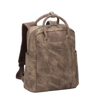 RIVACASE Mochila para Portátil Vargar 8925, até 13,3”, Pele Sintética, Bege