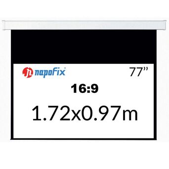 NAPOFIX Tela de Projeção Manual S169-1800, 1720 x 970 mm
