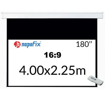 NAPOFIX Tela de Projeção Elétrica E169-4080, 4000 x 2250 mm
