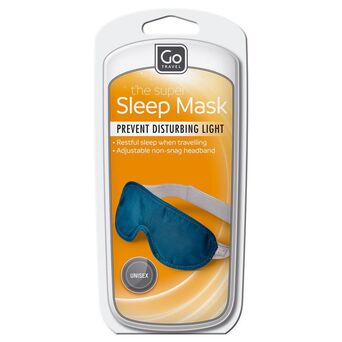 GO TRAVEL Máscara de Dormir Super Sleep, Poliéster, Azul