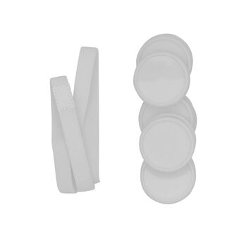M by Staples Discos de Expansão para ARC Caderno Inteligente, 38,1 mm, Plástico, Branco e Elástico Branco para Caderno ARC