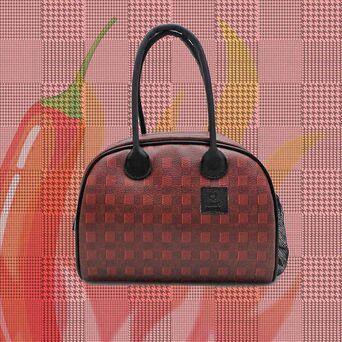 SMARTLUNCH Lancheira SmartCity Pied de Poule Chili, 27,5 x 21 x 15 cm, Vermelho